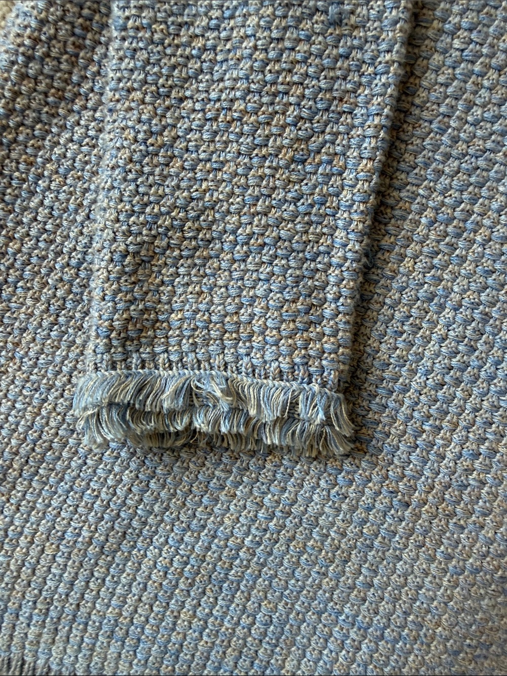 J. McLaughlin Blue Heather Nan Fringe Button Up Long Cardigan - Picture 6 of 8